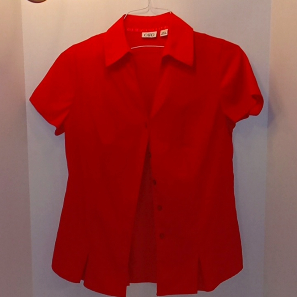 Cato's dark pink button front blouse size small